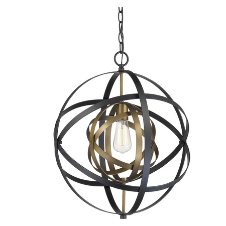 Trans Globe One Light Pendant-Orbital Med Cage-A 10791 AG/BK